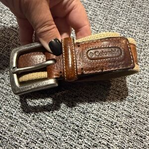 Columbia Leather Belt with Metal Buckle